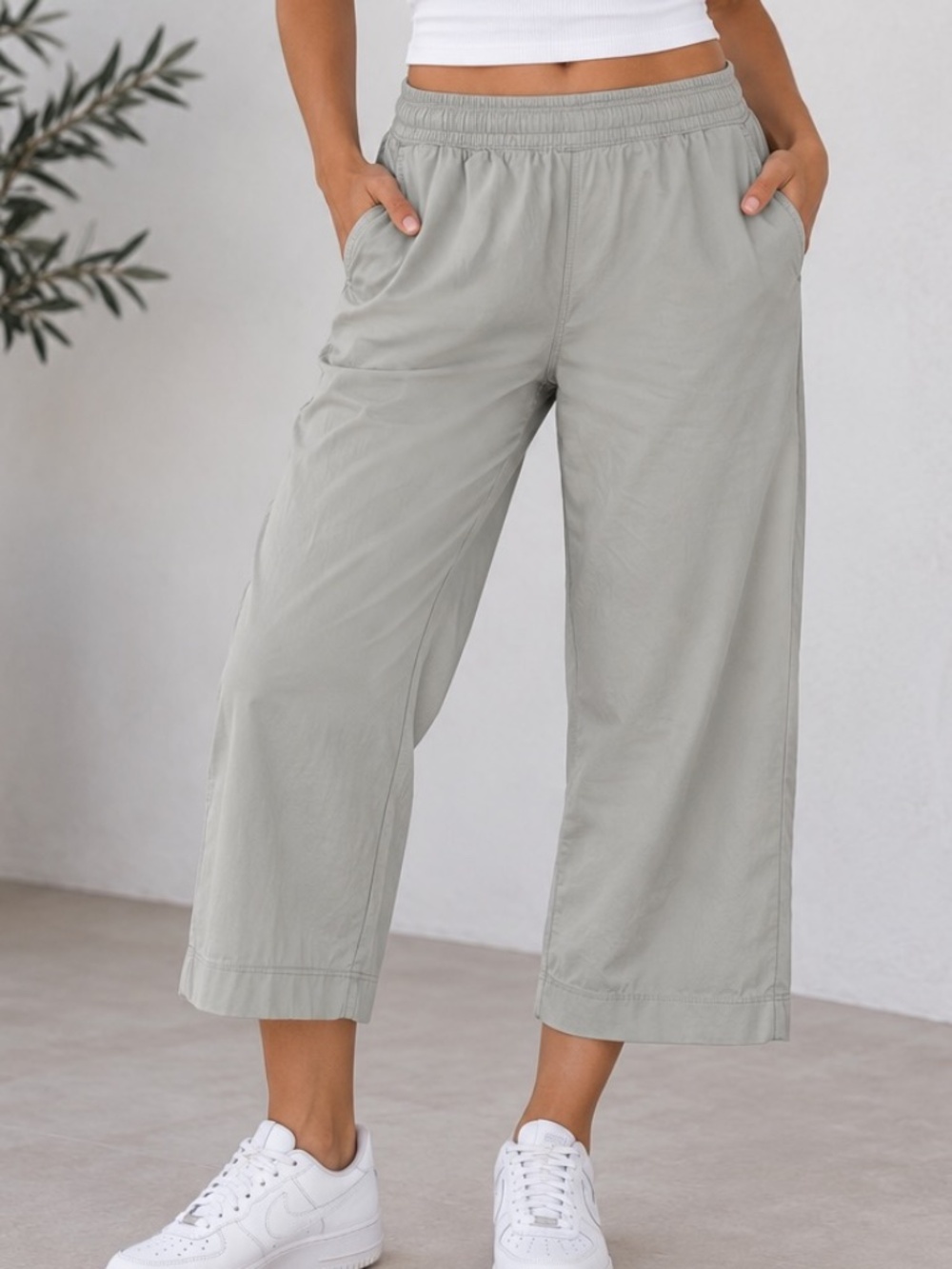 The Group Babaton Ankle Pants Womens Size XXS Light gray Old Money Business
